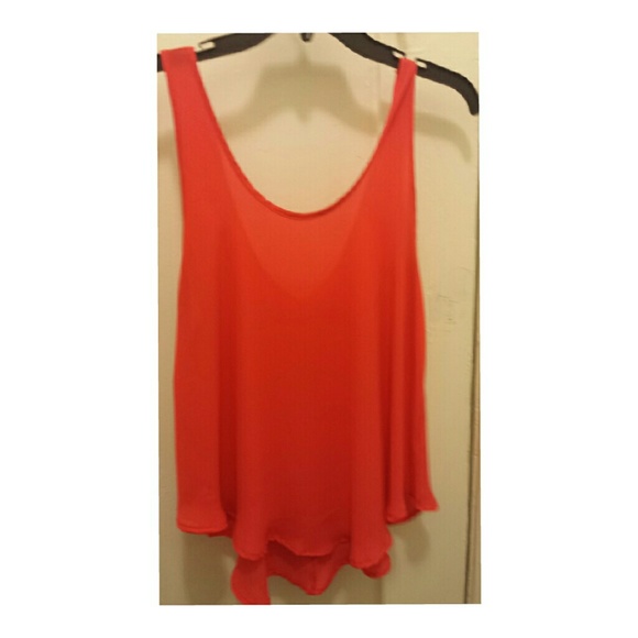 Lush, orange flowy tank - Picture 1 of 1