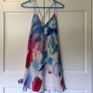 White watercolor flowered dress