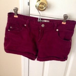 Burgundy shorts