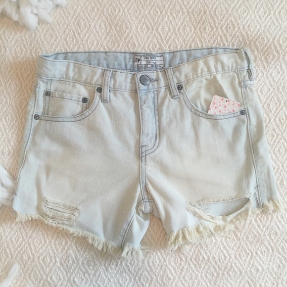 Free People Denim - Free People Distressed Denim Shorts