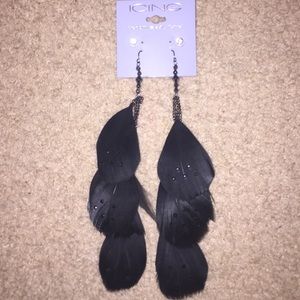 Icing feather earrings and studs