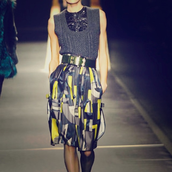 Runway Etro Graphic Print Skirt