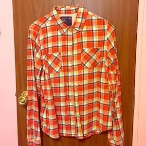 Plaid button up American eagle shirt