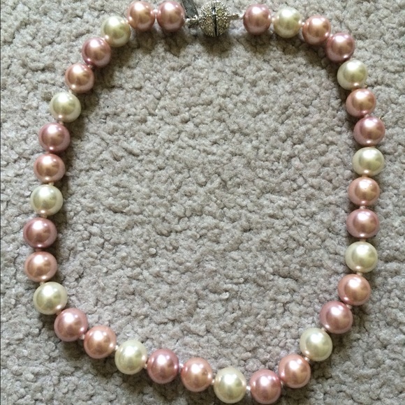Blush and pearl necklace