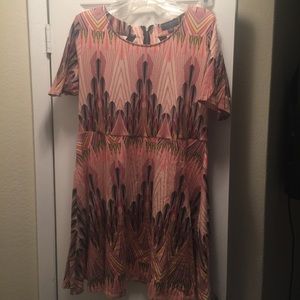 Multicolored fit and flare dress