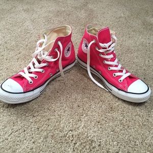 Pink converse high tops