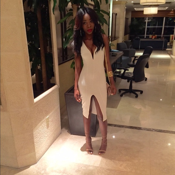 White midi fitted dress