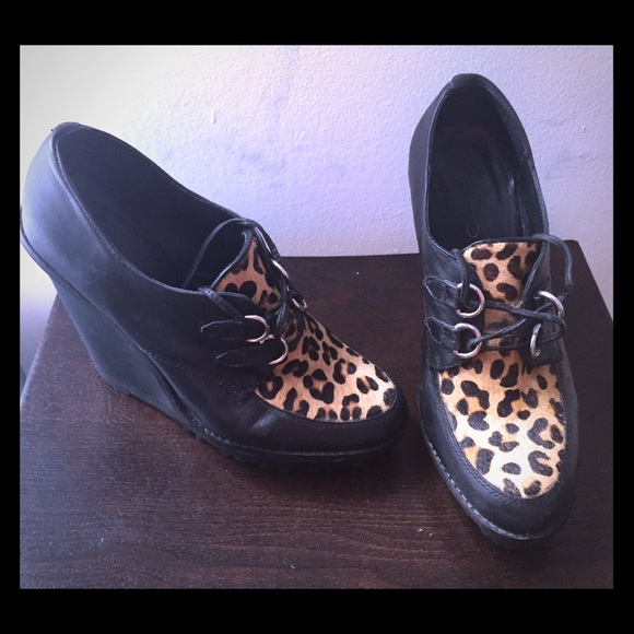 Zara Leopard Wedges