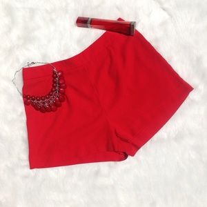 FOREVER21 RED HIGH WAISTED SHORTS