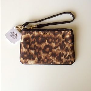 Coach Madison Ocelot Faille small wristlet