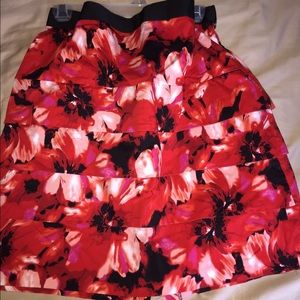 Red Floral Skirt