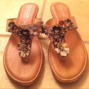 Folly Leather Wedge Sandals