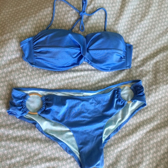 Blue Satin Victoria's Secret bikini