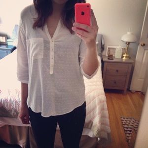 Zara white dot blouse
