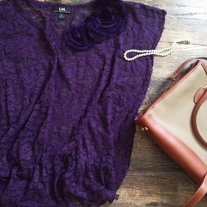 I.N San Francisco Purple Lace Top
