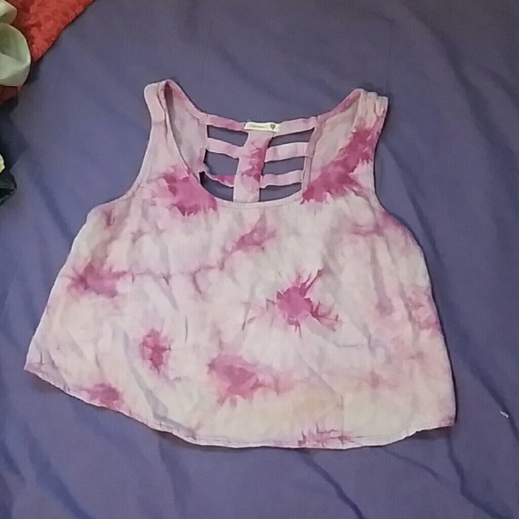 Pink tie dye crop top - Picture 1 of 3