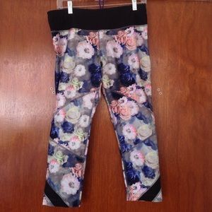 Floral rose workout pants