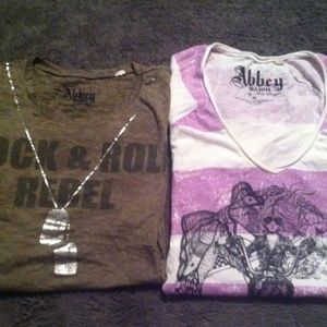 Two size Medium Abbey Dawn shirts