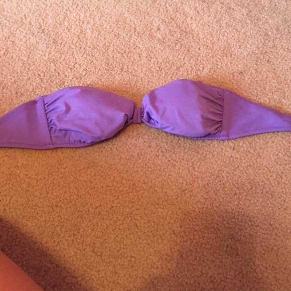 Purple bandeau swim top