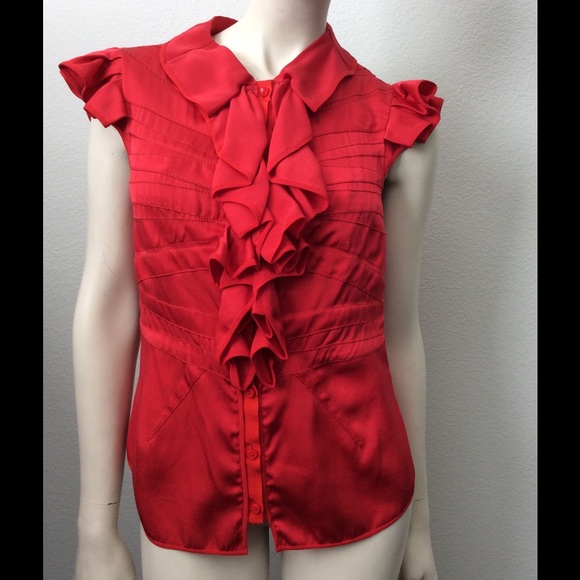 Zac Posen Red Blouse Sz 4