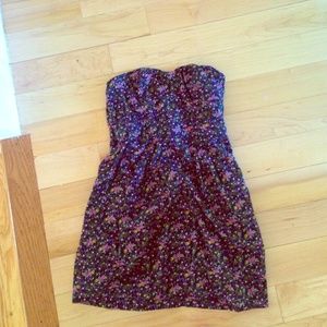 Forever 21 floral strapless dress size small