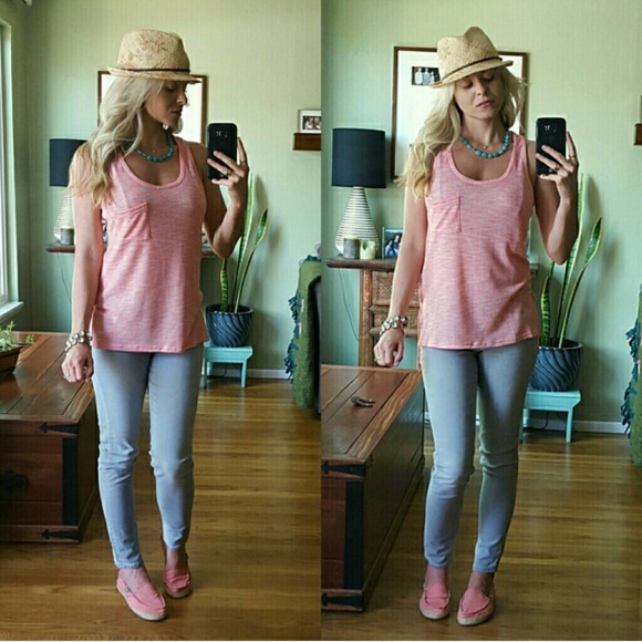 RESERVED Ultra Soft Coral Waffle Tank - Picture 3 of 3