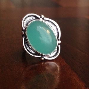 Beautiful turquoise/Aqua chalcedony ring size 5