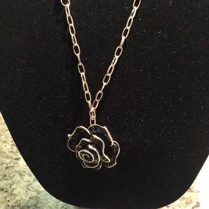 New Gold and black plated Rose Necklace