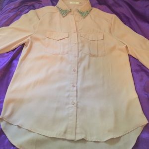 Blush Collar Long Top