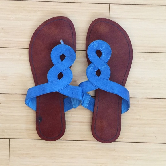 Sandals with Blue Detailing