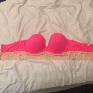 VS Pink strapless bra and donut tank BUNDLE