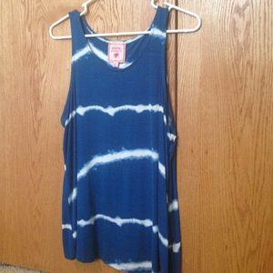 Blue and white tank top