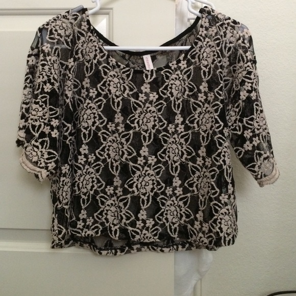 Floral loose lace sheer top