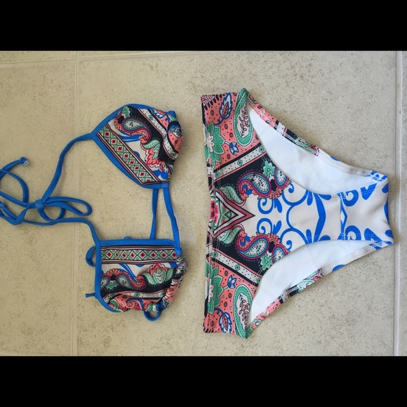 Boho paisley Bikini swim set - Picture 1 of 3
