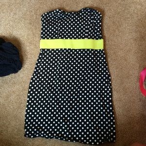 strapless polka dot dress