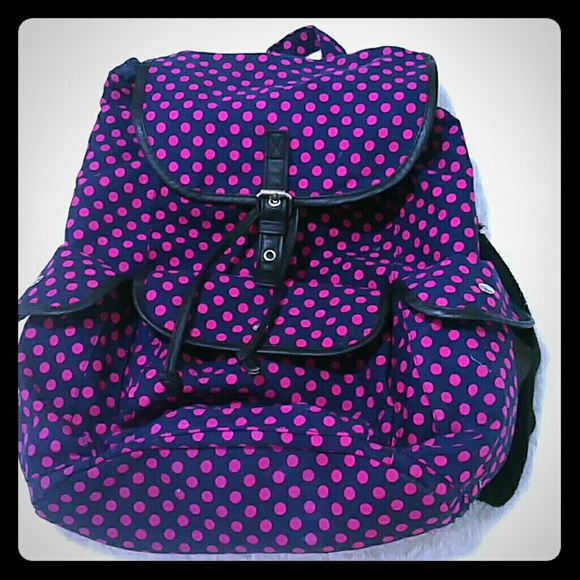 Hot pink and navy blue back pack