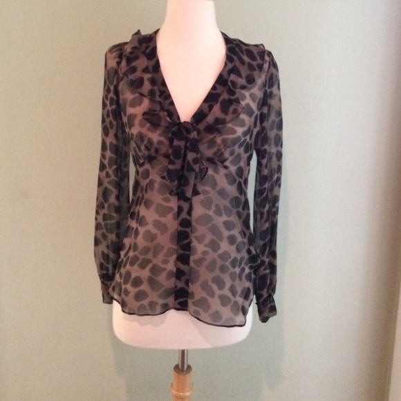 Rebecca Taylor leopard print blouse