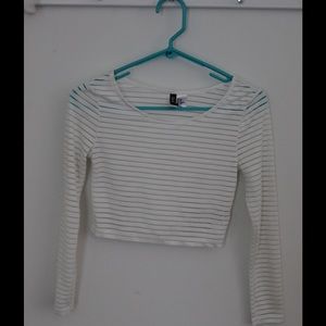 White striped crop top