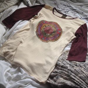 Obey Rose Graphic Henley Tee