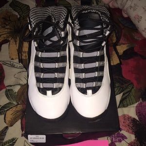 Retro white/black/gray air Jordan 10s
