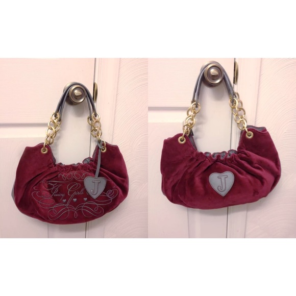 ❌SOLD ON VINT❌Juicy Couture Plum Gold Hobo Bag - Picture 2 of 3