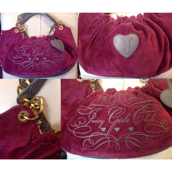 ❌SOLD ON VINT❌Juicy Couture Plum Gold Hobo Bag - Picture 3 of 3