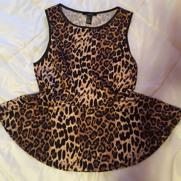 Cheetah print peplum top