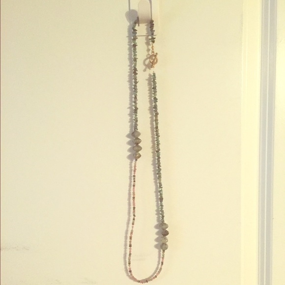 Handmade green & purple stone contrast 18"