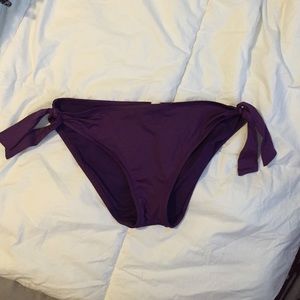 Purple tie bikini bottoms