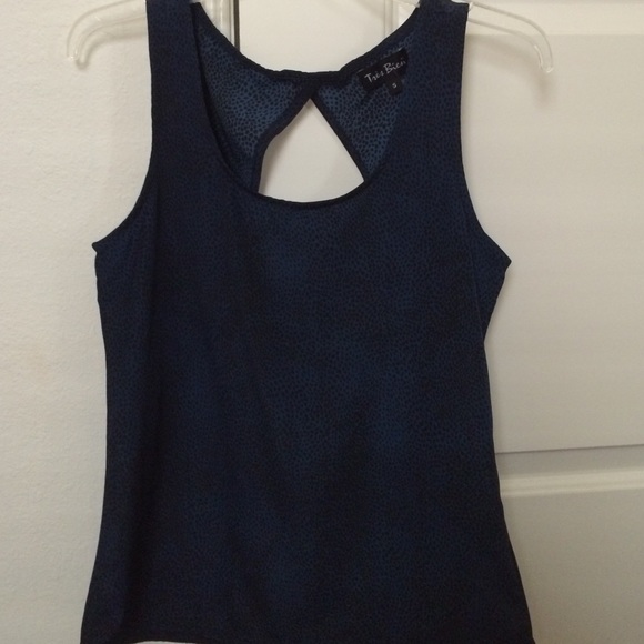 Blue and black spotted tank top
