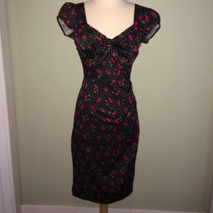 Alicia Estrada Cherry print fitted dress