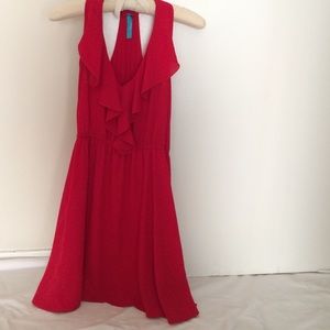 Red A-Line Halter Dress