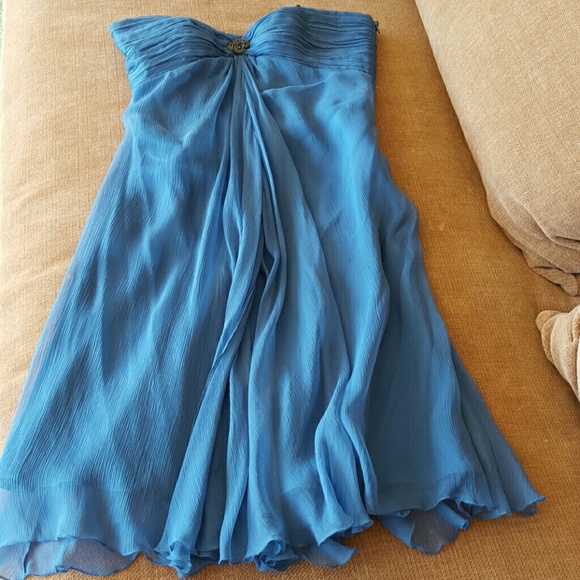 LAUNDRY by Shelli Segal Blue Jeweled Coctail Dress - Picture 3 of 4