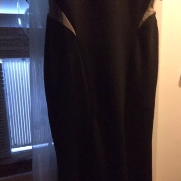Long black scuba neck dress size Large - Picture 2 of 6